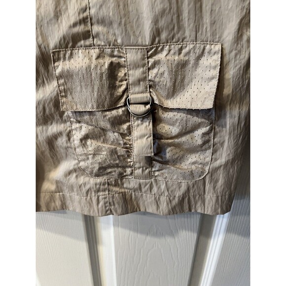 CHICOS Weekends Jacket Womens 2 US L Beige windbreaker Utility Snap Lightweight - Picture 2 of 8